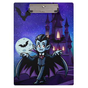 Niedlicher, skurriler Halloweenvampir Klemmbrett