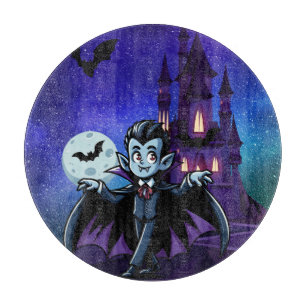 Niedlicher, skurriler Halloweenvampir Schneidebrett
