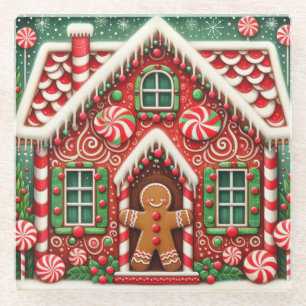 Niedlicher, skurriler Lebkuchen Glasuntersetzer