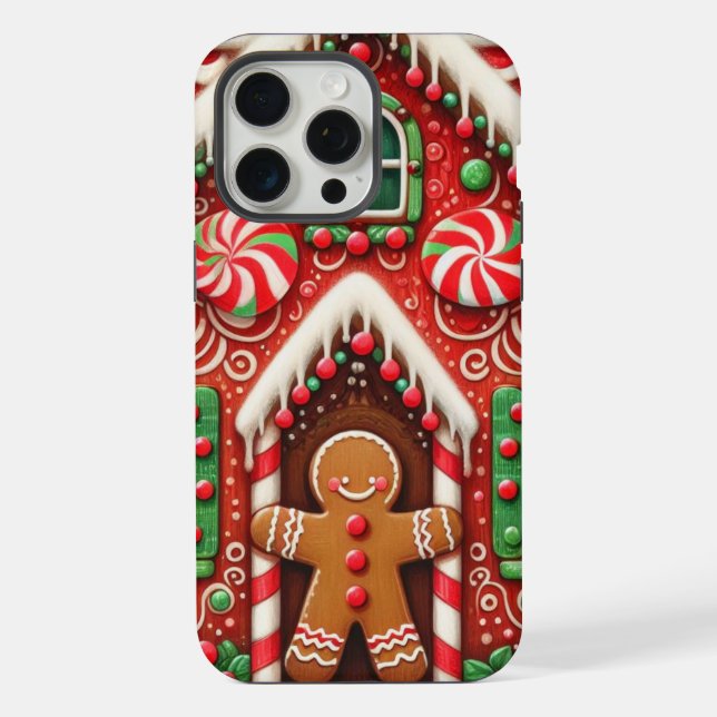 Niedlicher, skurriler Lebkuchen iPhone Hülle (Rückseite)