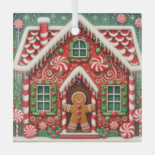 Niedlicher, skurriler Lebkuchen Ornament Aus Glas