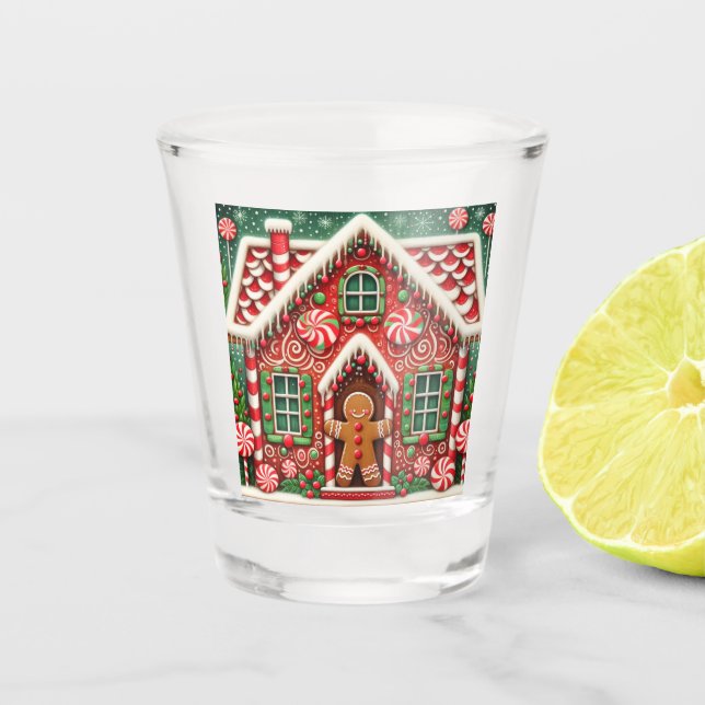 Niedlicher, skurriler Lebkuchen Schnapsglas (Vorderseite)
