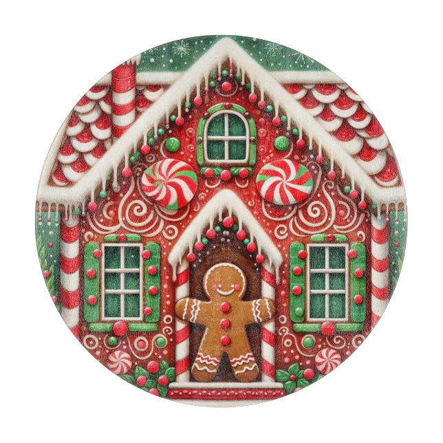 Niedlicher, skurriler Lebkuchen Schneidebrett (Vorderseite)