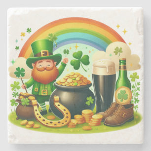 Niedlicher, skurriler St. Patrick's Day Steinuntersetzer