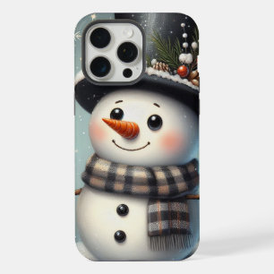 Niedlicher skurriler Weihnachts-/Winterschneemann iPhone 15 Pro Max Hülle