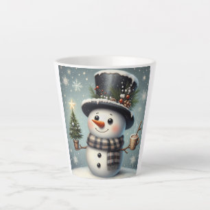 Niedlicher skurriler Weihnachts-/Winterschneemann Milchtasse