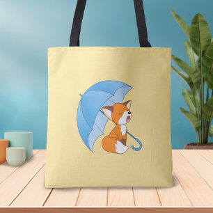 Niedlicher Sleepy Little Fox unter Umbrella