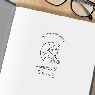 Niedlicher Sleepy Little Fox unter Umbrella Buchze Gummistempel