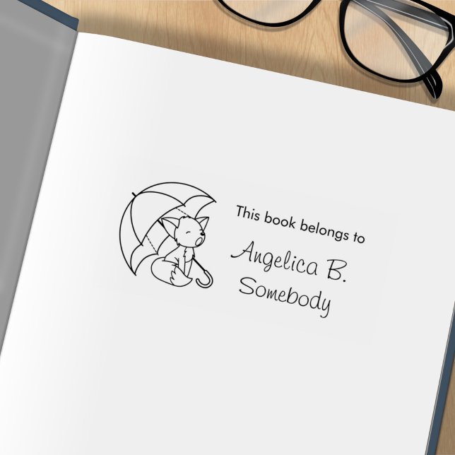 Niedlicher Sleepy Little Fox unter Umbrella Buchze Gummistempel (Von Creator hochgeladen)