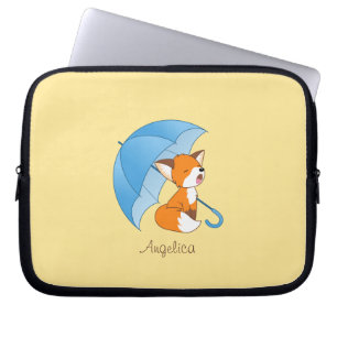 Niedlicher Sleepy Little Fox unter Umbrella Laptopschutzhülle