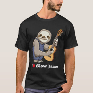 Niedlicher Slot, der auf Ukulele oder Gitarre spie T-Shirt