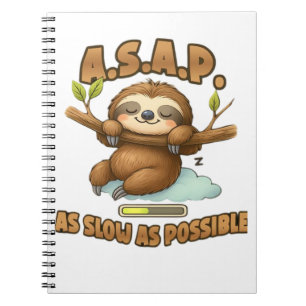 Niedlicher Sloth ASAP - so langsam wie möglich kla Notizblock