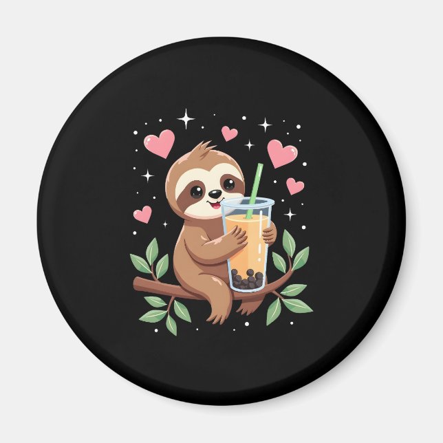 Niedlicher Sloth Boba Bubble Milk Teatro Sociale B Magnet (Vorne)