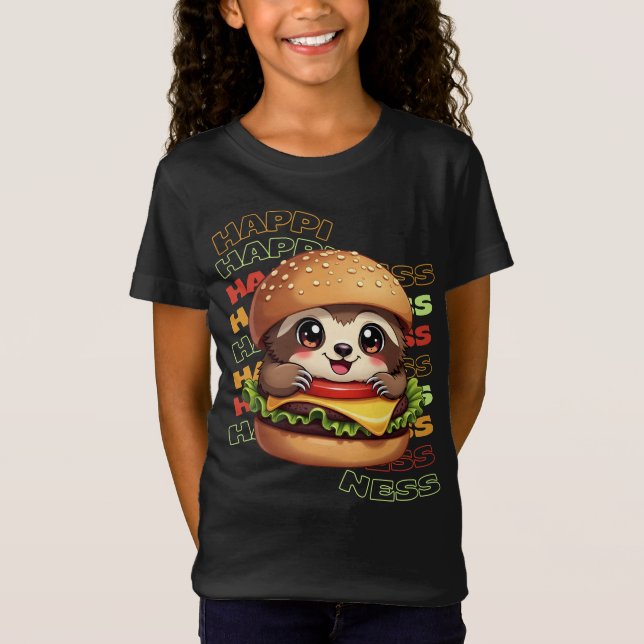 Niedlicher Sloth Burger - Funny Happy T-Shirt (Vorderseite)