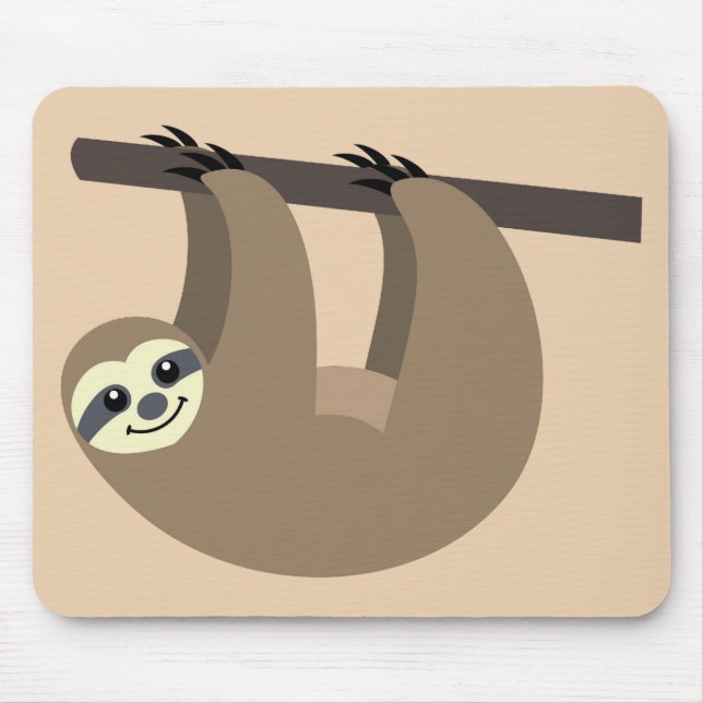 Niedlicher Sloth-Cartoon Mousepad (Vorne)
