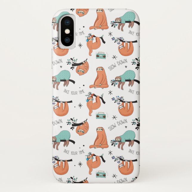 Niedlicher Sloth Case-Mate iPhone Hülle (Rückseite)