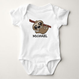 Niedlicher Sloth Dschungel Cartoon Safari Regenwal Baby Strampler