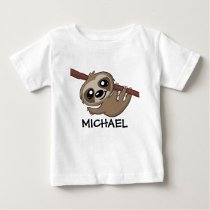 Niedlicher Sloth Dschungel Cartoon Safari Regenwal Baby T-shirt