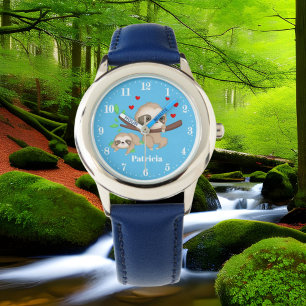Niedlicher Sloth Friendname Armbanduhr