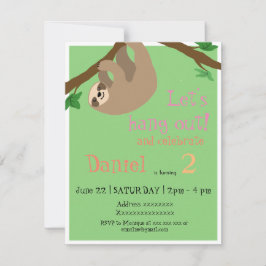 Niedlicher Sloth, Geburtstags-Party Einladung
