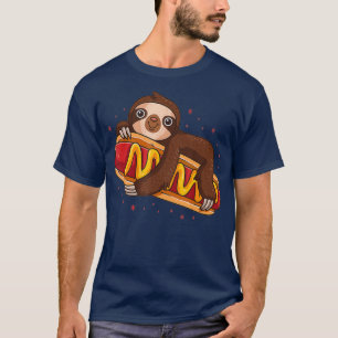 Niedlicher Sloth Hotdog Funny Feinschmecker Gesche T-Shirt