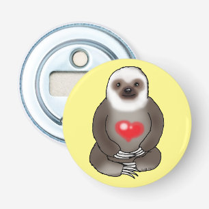 niedlicher Sloth mit rotem Herzen Flaschenöffner