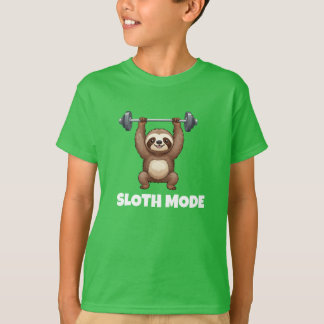 Niedlicher Sloth-Mode-Cartoon Kids grün T-Shirt