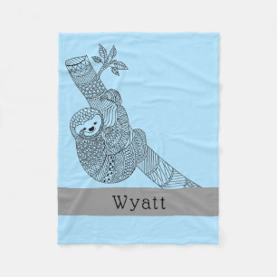 Niedlicher Sloth Stammes- Boho personalisiertes Fleecedecke