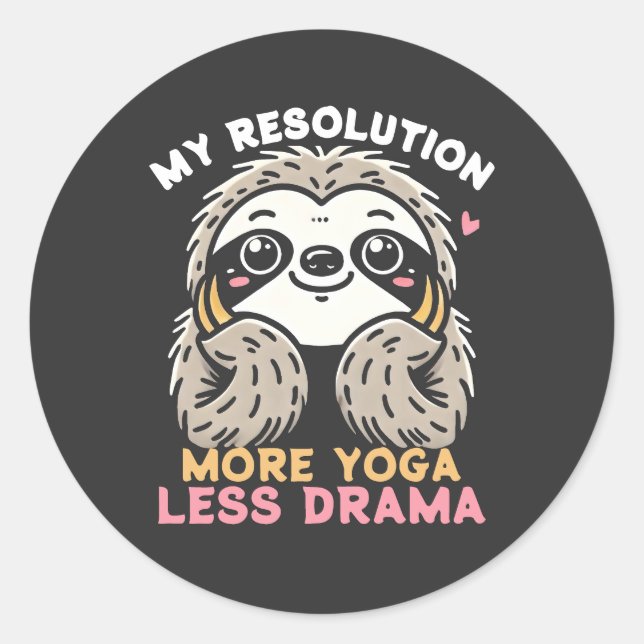 Niedlicher Sloth Yoga Sticker - Mehr Yoga Weniger  (Vorderseite)