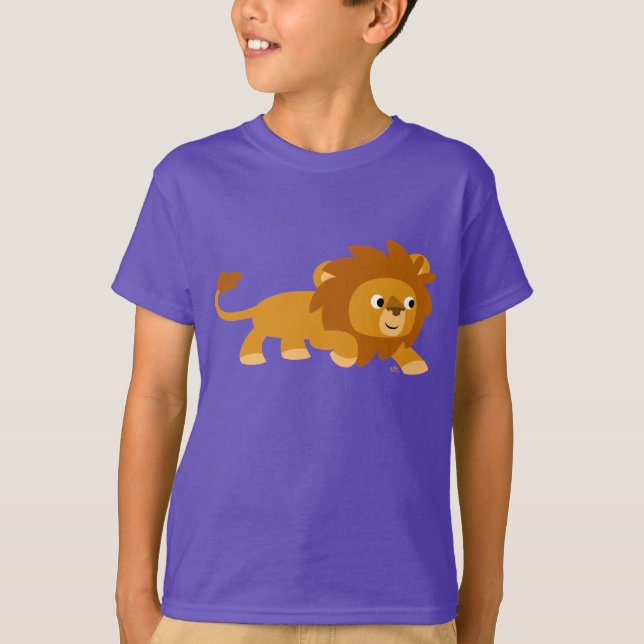Niedlicher Smart Cartoon Lion Children T - Shirt (Vorderseite)