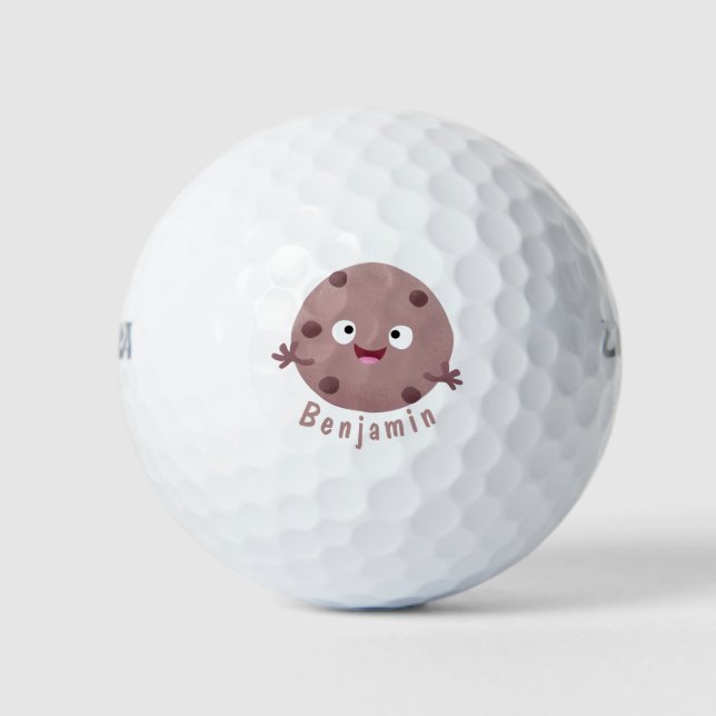 Niedlicher Smart-Schokolade-Chip-Cartoon Golfball (Vorderseite)