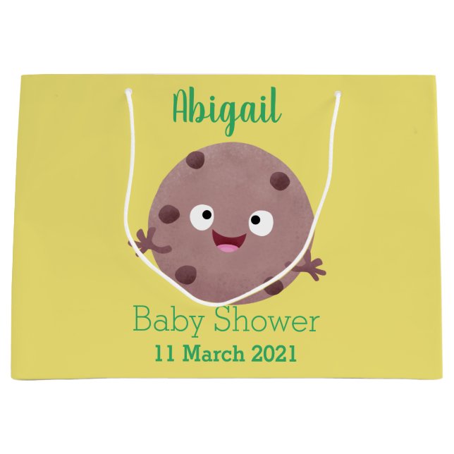 Niedlicher Smart-Schokolade-Chip-Cartoon Große Geschenktüte (Vorderseite)