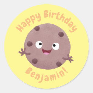 Niedlicher Smart-Schokolade-Chip-Cartoon Runder Aufkleber