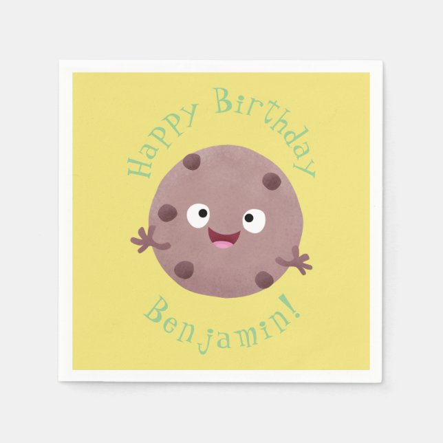 Niedlicher Smart-Schokolade-Chip-Cartoon Serviette (Vorderseite)