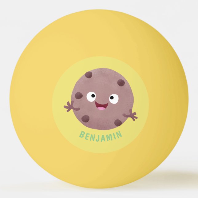 Niedlicher Smart-Schokolade-Chip-Cartoon Tischtennisball (Vorderseite)