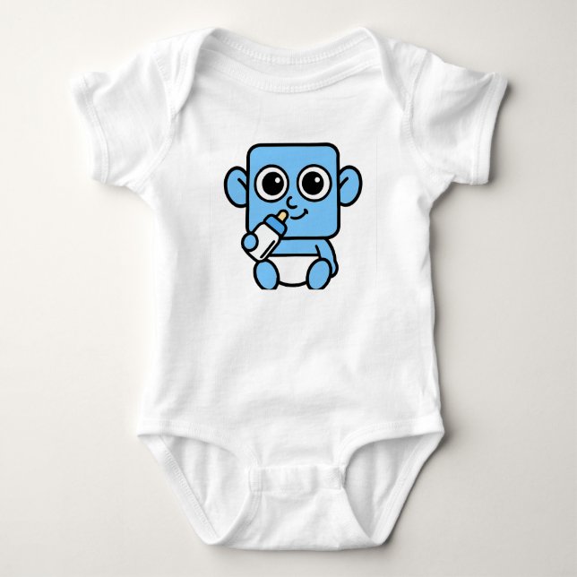 Niedlicher Smilo Baby Bodysuit mit Milchflasche. Strampler (Vorderseite)