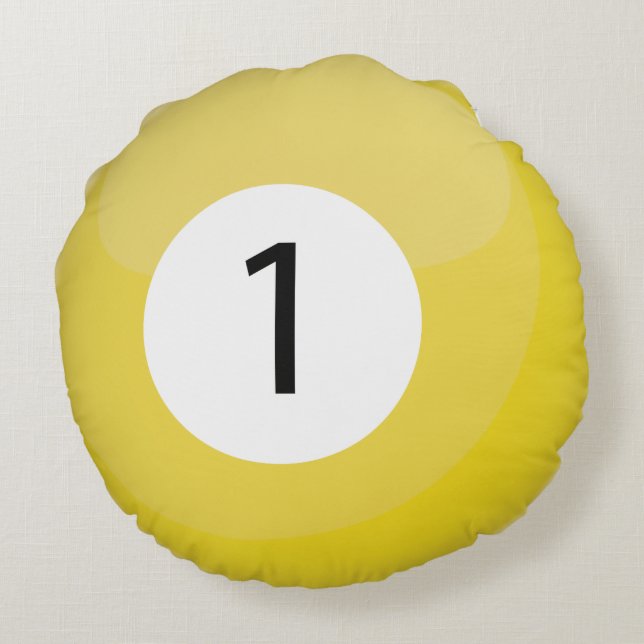 Niedlicher Snookerpool Billiardball Rundes Kissen (Rückseite)