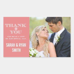 Niedlicher Snowflake Peach Vielen Dank Foto Sticke Rechteckiger Aufkleber