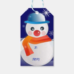 Niedlicher Snowman Geschenkanhänger