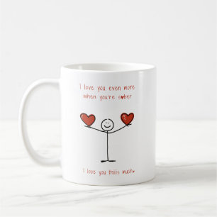 Niedlicher Sobriety Stickman, Funny Sober Valentin Kaffeetasse