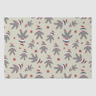 Niedlicher Sockenaffe mit Weihnachtsmuster der Wei Seidenpapier