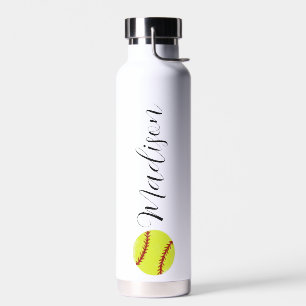 Niedlicher Softball-Personalisierter Name Trinkflasche