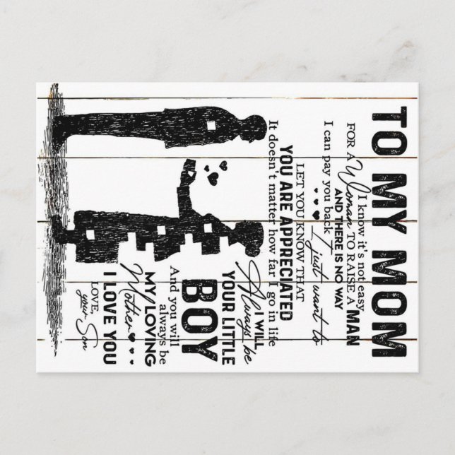 Niedlicher Sohn zu meiner Mama Geschenk | Lieblich Ankündigungspostkarte (Vorderseite)