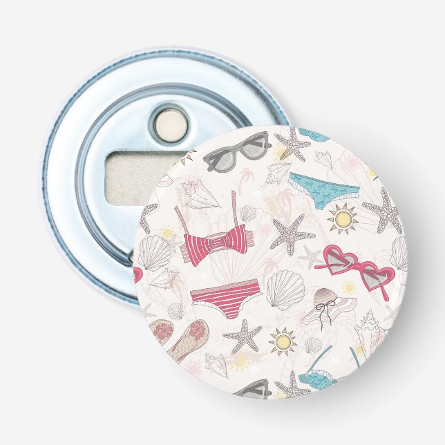 Niedlicher Sommer-abstraktes Muster Flaschenöffner (Vorderseite)