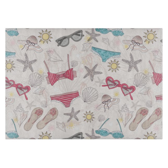 Niedlicher Sommer-abstraktes Muster Schneidebrett (Vorderseite)