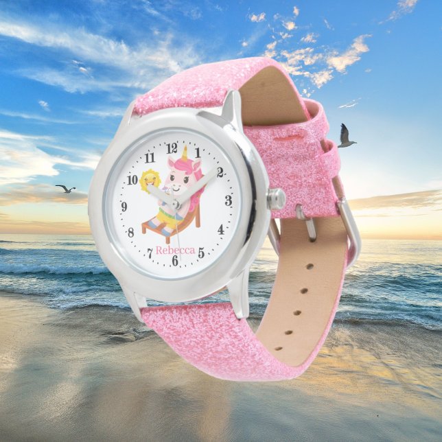 niedlicher Sommer Einhorn geben Mädchen einen Name Armbanduhr (Von Creator hochgeladen)