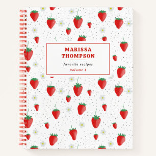 Niedlicher Sommer Erdbeeren & Blüten Rezept Notizbuch