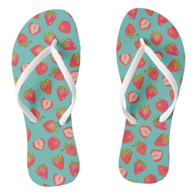 Niedlicher Sommer-Erdbeermuster Flip Flops (Fußbett)
