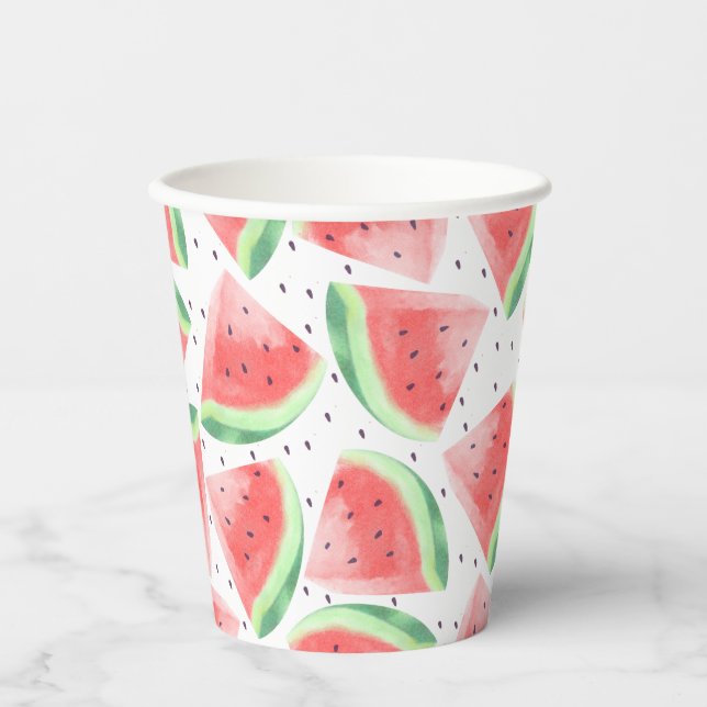 Niedlicher Sommer Kawaii Watercolor Pappbecher (Vorderseite)