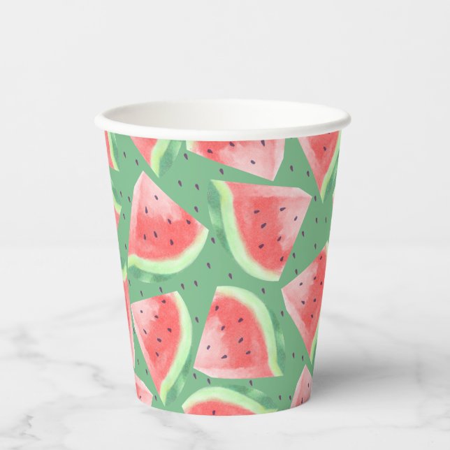Niedlicher Sommer Kawaii Watercolor Pappbecher (Vorderseite)